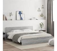Cadre de lit avec tête de lit sonoma gris 200x200 cm 3207460