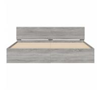 Vidaxl Cadre De Lit Avec Tête De Lit Sonoma Gris 200x200 Cm Gris