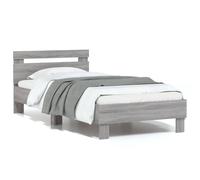 Vidaxl Cadre De Lit Avec Tête De Lit Sonoma Gris 90x200 Cm Gris