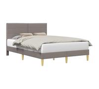 vidaXL Cadre de lit avec tête de lit Taupe 120 x 200 cm tissu, Cadre de lit moderne pour chambre, design rectangulaire, meubles élégants pour la maison, installation simplifiée, solution de sommeil ch