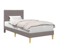vidaXL Cadre de lit avec tête de lit Taupe 90 x 190 cm tissu, Cadre de lit moderne pour chambre, design rectangulaire, meubles élégants pour la maison, installation simplifiée, solution de sommeil chi