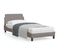 Vidaxl Cadre De Lit Avec Tête De Lit Taupe 90x190 Cm Tissu Gris
