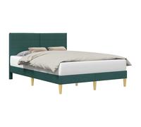 vidaXL Cadre de lit avec tête de lit Vert foncé 120 x 200 cm tissu