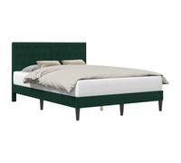 vidaXL Cadre de lit avec tête de lit Vert foncé 140 x 190 cm Velours