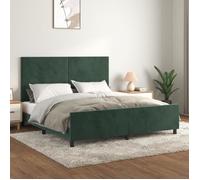 vidaXL Cadre de lit avec tête de lit Vert foncé 180x200 cm Velours3125650