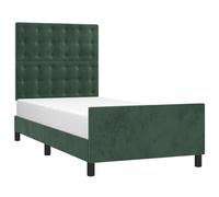 vidaXL Cadre de lit avec tête de lit Vert foncé 80x200 cm Velours Vert
