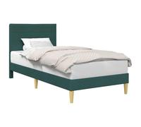 vidaXL Cadre de lit avec tête de lit Vert foncé 90 x 190 cm tissu