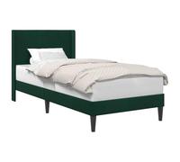 vidaXL Cadre de lit avec tête de lit Vert foncé 90 x 190 cm Velours, Chambre Chic, Cadre de lit Moderne, Tissu en Velours Durable, Mobilier Luxueux, Solutions élégantes pour l'intérieur