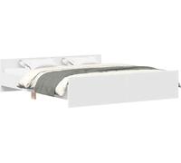 vidaXL Cadre de lit avec tête et pied de lit blanc 180x200 cm