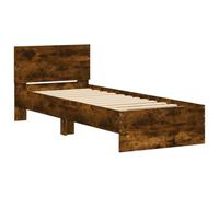 Vidaxl Cadre De Lit Sans Matelas Avec Tête De Lit Chêne Fumé 75x190 Cm Marron