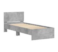 VidaXL Cadre de Lit Avec Tête et Sommier à Lattes, Simple Adulte, Meuble de Chambre Moderne, Gris Béton 75x190 cm Bois Ingénierie