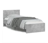 Vidaxl Cadre De Lit Sans Matelas Avec Tête De Lit Gris Béton 75x190 Cm Marron