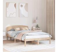 vidaXL Cadre de Lit avec Têtière 120X190 cm en Bois Massif de Pin, Minimaliste, Pas de Boxspring Nécessaire, Durable, Grand Espace de Rangement sous Le Lit en Bois Moderne pour Adulte
