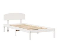 vidaXL Cadre de lit avec tête de lit blanc 75 x 190 cm pin massif