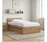 vidaXL Cadre de lit avec tiroir 2 pc Chêne artisanal Bois d'ingénierie 3429684