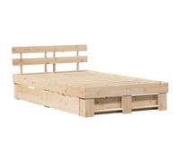 Vidaxl Cadre De Lit Avec Tiroir Avec Tête De Lit Avec Stockage Marron 120 X 200 Cm Bois De Pin