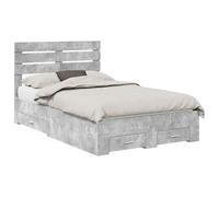 vidaXL Cadre de lit avec tiroir avec tête de lit Bois d'ingénierie, Cadre de lit Moderne, Rangement élégant, Design Compact, Meuble Chic, Bois résistant, Style Minimaliste