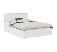 vidaXL Cadre de lit avec tiroir Blanc 160 x 200 cm Bois d'ingénierie