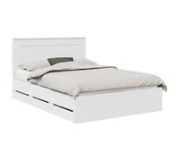 vidaXL Cadre de lit avec tiroir Blanc 160 x 200 cm Bois Ingénierie