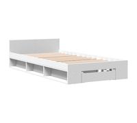 Cadre de lit avec tiroir blanc 90x190 cm bois d'ingénierie, lit, lit de rangement, cadre de lit simple, lit simple, meuble de chambre, sommier
