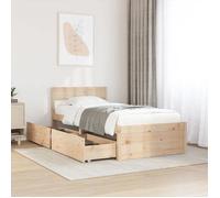 Vidaxl Cadre De Lit Sans Matelas 100x200 Cm Bois Massif De Pin Marron