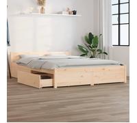 vidaXL Cadre de lit avec tiroirs 135x190 cm Double 3103544