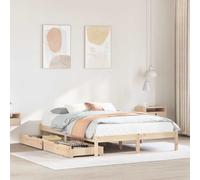 Vidaxl Cadre De Lit Sans Matelas 140x200 Cm Bois Massif De Pin Marron