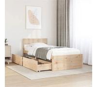 vidaXL Cadre de lit sans matelas 75x190 cm en bois de pin massif Marron