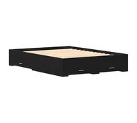 vidaXL Cadre de lit avec tiroirs Chêne noir Bois d'ingénierie 140 x 190 cm 3333974