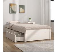 vidaXL Cadre de lit avec tiroirs Blanc 75x190 cm Petit simple 3103454