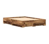 vidaXL Cadre de lit avec tiroirs Bois Ancien Bois d'ingénierie