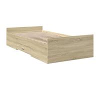 vidaXL Cadre de lit avec tiroirs chêne sonoma 90x190 cm sans matelas Multicolore