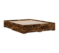 vidaXL Cadre de lit à tiroirs chêne fumé 160x200 cm Bois d'ingénierie, lit, lit de Rangement, Cadre de lit Double, lit Double