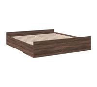 vidaXL Cadre de lit avec tiroirs chêne Marron 200x200 cm, lit, lit de Rangement, Cadre de lit Double, lit Double, Meuble de Chambre à Coucher, sommier