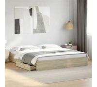 Cadre de lit avec tiroirs chêne sonoma 200x200 cm, lit, lit de rangement, cadre de lit double, lit double, meuble de 3280631