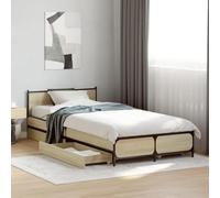 Vidaxl Cadre De Lit Avec Tiroirs Sans Matelas Chêne Sonoma 90x200 Cm Multicolore