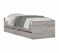 Vidaxl Cadre De Lit Avec Tiroirs Sans Matelas Sonoma Gris 100x200 Cm Gris