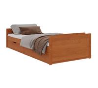 vidaXL Cadre de lit avec tiroirs Marron miel Pin massif 90x200 cm