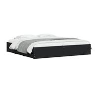 vidaXL Cadre de lit avec tiroirs Noir 180x200 cm Bois d'ingénierie, lit, lit de Rangement, Cadre de lit Double, lit Double