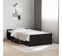 Vidaxl Cadre De Lit Avec Tiroirs Sans Matelas Noir 75x190 Cm Marron