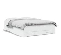 vidaXL Cadre de lit avec tiroirs sans matelas blanc 120x200 cm