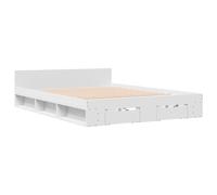 vidaXL Cadre de lit avec tiroirs Blanc 140x190 cm – Sans matelas
