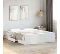 vidaXL Cadre de lit avec tiroirs sans matelas blanc 160x200 cm 3280279