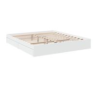 Cadre de lit avec tiroirs blanc 180x200 cm bois d'ingénierie