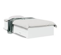 vidaXL Cadre de Lit avec Tiroirs, Sommier à Lattes, Lit Adulte, Lit Simple de Chambre à Coucher Intérieur, Blanc 75x190 cm 3280440