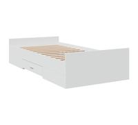 vidaXL Cadre de lit avec tiroirs sans Matelas Blanc 90x190 cm