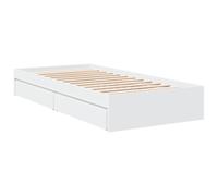 vidaXL Cadre de lit avec tiroirs sans Matelas Blanc 90x200 cm