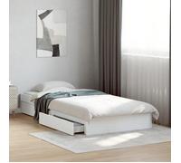 vidaXL Cadre de lit avec tiroirs – sans matelas – Blanc 90x200 cm