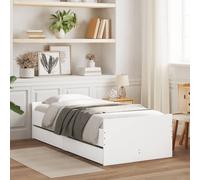 Vidaxl Cadre De Lit Avec Tiroirs Sans Matelas Blanc 90x200 Cm Blanc