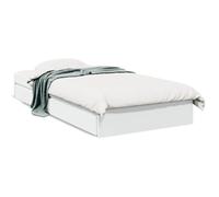 Vidaxl Cadre De Lit Avec Tiroirs Sans Matelas Blanc 90x200 Cm Blanc